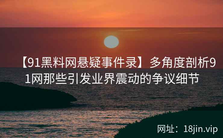 【91黑料网悬疑事件录】多角度剖析91网那些引发业界震动的争议细节